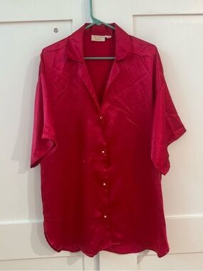 Victoria’s Secret Vintage Gold Label Silky Sleep Shirt Size M/L EUC
